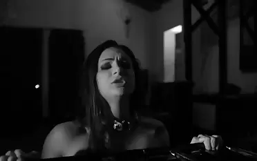 A busty chick is fucked in the gloomy and white video today